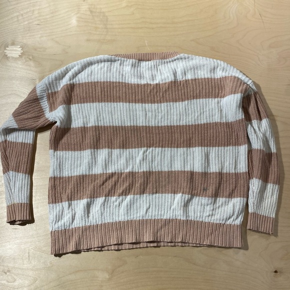 Torrid Tan and White Striped Crewneck Sweater Size 00 (PF) - Picture 9 of 11